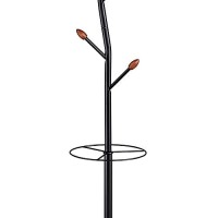 Benjara Tree Coat Rack With Metal Frame And Umbrella Stand, Black