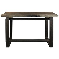 Benjara Rustic Style Wooden Console Table With Intersected Sled Base, Gray
