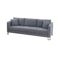 Fabric Upholstered Two Piece Sofa and Chair Set, Gray