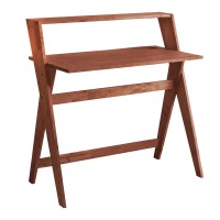 Wooden Study Desk with Criss Cross Legs, Brown