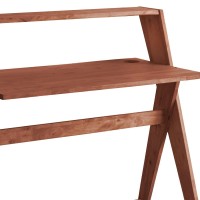 Wooden Study Desk with Criss Cross Legs, Brown