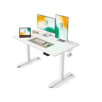 Fezibo Electric Standing Desk, 48 X 24 Inches Height Adjustable Stand Up Desk, Sit Stand Home Office Desk, Computer Desk, White