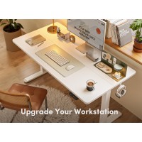 Fezibo Electric Standing Desk, 63 X 24 Inches Height Adjustable Stand Up Desk, Sit Stand Home Office Desk, Computer Desk, White