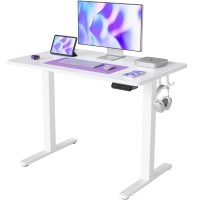 Fezibo Electric Standing Desk, 40 X 24 Inches Height Adjustable Stand Up Desk, Sit Stand Home Office Desk, Computer Desk, White