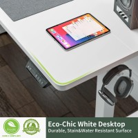 Fezibo Electric Standing Desk, 40 X 24 Inches Height Adjustable Stand Up Desk, Sit Stand Home Office Desk, Computer Desk, White