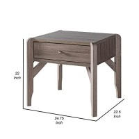 Benjara End Table With 1 Wooden Drawer And 1 Open Shelf, Brown