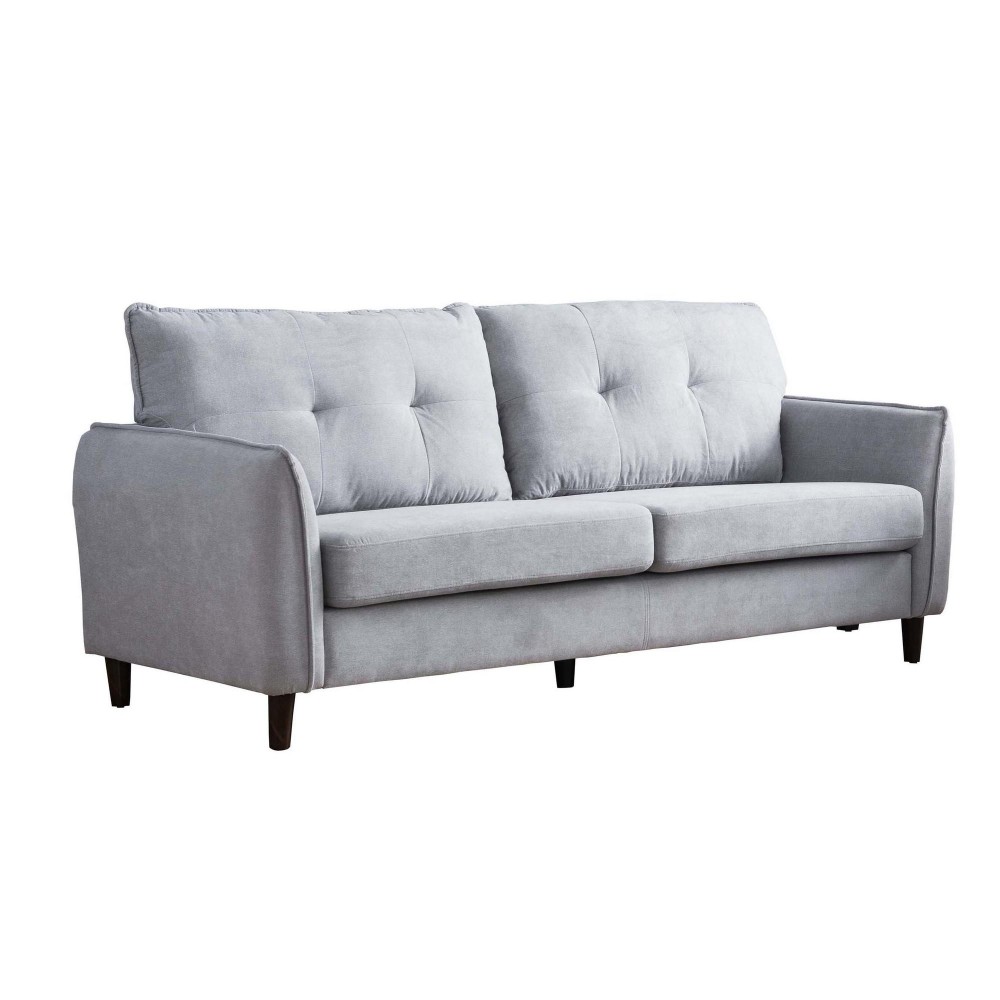 Sofa with Fabric Pocket Coil Cushions and Welt Trim, Gray