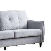 Sofa with Fabric Pocket Coil Cushions and Welt Trim, Gray