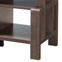 TV Stand with 4 Wooden Shelves and 2 Drawers, Brown