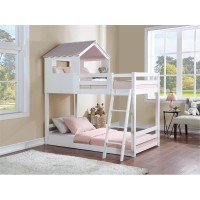 Acme Solenne T T Bunk Bed In White & Pink Finish