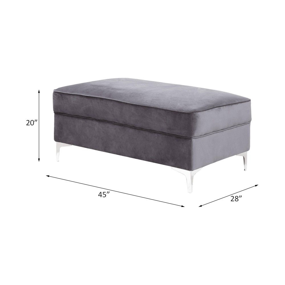 AcME Bovasis Ottoman in gray Velvet LV00369(D0102H7JQNX)