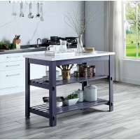 AcME Enapay Kitchen Island in Marble Top Top & gray Finish Ac00305(D0102H7cBTX)