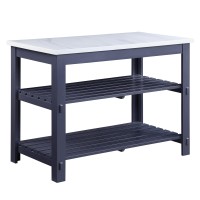 AcME Enapay Kitchen Island in Marble Top Top & gray Finish Ac00305(D0102H7cBTX)