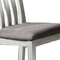 Counter Height Chair with Slatted Backrest, Set of 2, Gray