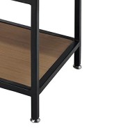 Benjara Side Table With Metal Base And 1 Drawer, Brown And Black