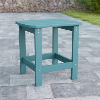 Charlestown AllWeather Poly Resin Wood Adirondack Side Table in Sea Foam