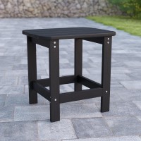 Charlestown AllWeather Poly Resin Wood Adirondack Side Table in Black