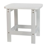 Charlestown AllWeather Poly Resin Wood Adirondack Side Table in White
