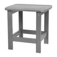 Charlestown AllWeather Poly Resin Wood Adirondack Side Table in Gray