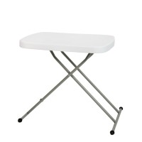 26 Inch Granite White IndoorOutdoor Plastic Folding Table Adjustable Height Commercial Grade Side Table Laptop Table TV Tray