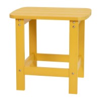 Charlestown AllWeather Poly Resin Wood Adirondack Side Table in Yellow