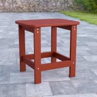 Charlestown AllWeather Poly Resin Wood Adirondack Side Table in Red