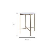 HomeRoots White 100% Metal Modern Metal Tray Top End Table