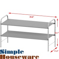 Simple Houseware 2Tier Shoe Rack Storage Organizer Grey