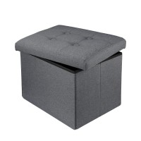 Hamgtrion Ottoman Storage Ottoman Folding Ottomans Footrest Storage Ottoman Small Footstool Rectangle Bench Cube For Room Living Room Bedroom Grey L17W13H13Inches