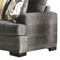 Loveseat with Fabric Upholstery and Accent Pillows, Gray
