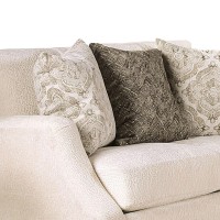 Loveseat with Textured Fabric Upholstery and Track Arms, Beige