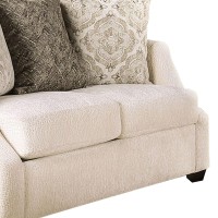 Loveseat with Textured Fabric Upholstery and Track Arms, Beige