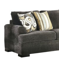 Sofa with Fabric Upholstery and Accent Pillows, Gray
