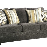 Sofa with Fabric Upholstery and Accent Pillows, Gray