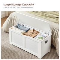 Vasagle Storage Chest, Storage Trunk With 2 Safety Hinges, Storage Bench, Shoe Bench, Farmhouse Style, 15.7 X 39.4 X 18.1 Inches, For Entryway, Bedroom, Living Room, Cloud White Ulsb061T10