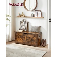 Vasagle Storage Chest, Storage Trunk With 2 Safety Hinges, Storage Bench, Shoe Bench, Farmhouse Style, 15.7 X 39.4 X 18.1 Inches, For Entryway, Bedroom, Living Room, Rustic Brown Ulsb060T01