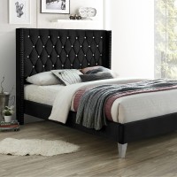 Better Home Products Alexa Velvet Upholstered Queen Platform Bed In Gray