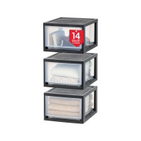 Iris Usa 145 Qt Plastic Drawer Storage Organizer Stacking Drawers 3Pack Stackable Unit With Sliding Drawer For Clothes Bedr