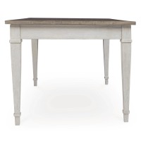 Signature Design by Ashley Skempton Farmhouse Rectangular Dining Room Table with Storage, White & Light Brown