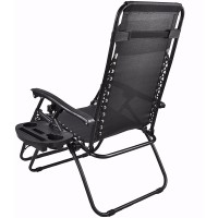 Btexpert Adjustable Steel Mesh Zero Gravity Lounge Chair Case Outdoor Patio Recliner Beach Yard Garden With Pillow Utility Tray