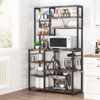 Tribesigns Kitchen Baker'S Rack, 5-Tier+6-Tier Kitchen Utility Storage Shelf Table With 10 S-Shaped Hooks And Metal Frame, Workstation Organizer Shelf, 39.3 X 15.7 X 66.9 Inches