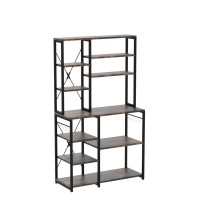 Tribesigns Kitchen Baker'S Rack, 5-Tier+6-Tier Kitchen Utility Storage Shelf Table With 10 S-Shaped Hooks And Metal Frame, Workstation Organizer Shelf, 39.3 X 15.7 X 66.9 Inches