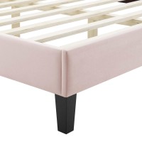 Lindsey Performance Velvet Queen Platform Bed - Pink Mod-6705-Pnk