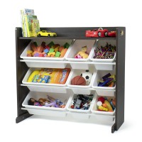 Humble Crew Toy Organizer With Shelf And 9 Storage Bins Espressowhite