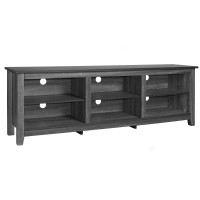 Better Home Products Noah Wooden 70 TV Stand with Open Storage Shelves Charcoal