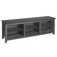 Better Home Products Noah Wooden 70 TV Stand with Open Storage Shelves Charcoal