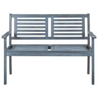 vidaXL 2Seater Garden Bench 472 Gray Solid Eucalyptus Wood 5278