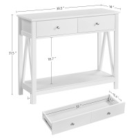 Yaheetech Console Table With Drawer, Wood Entryway Table With Storage Shelves, Sofa Table Narrow Long For Living Room Entryway Hallway, Easy Assembly, White