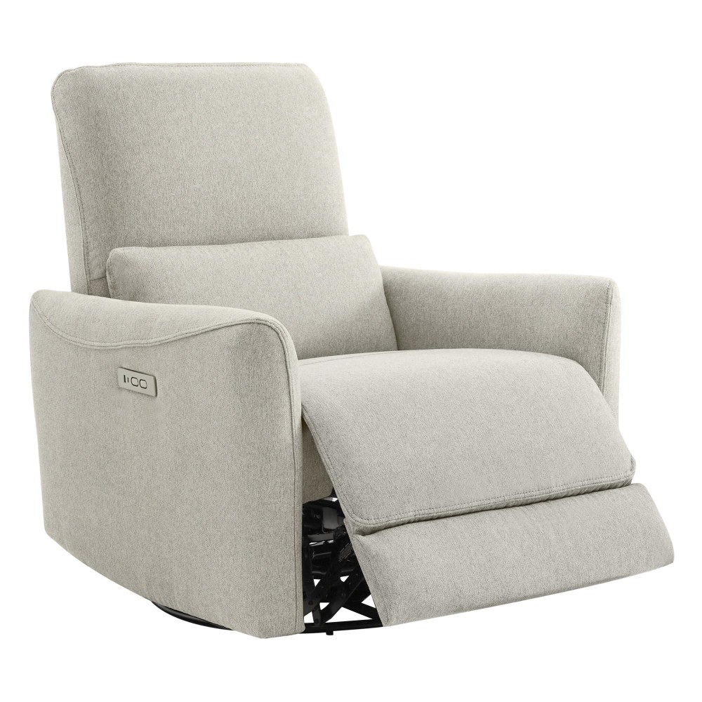 Chita Power Recliner Chair Swivel Glider, Upholstered Living Room Reclining Sofa Chair With Lumbar Support, Dove Grey