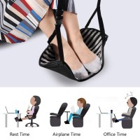 Footrest, Travel Carry On Foot Rest Portable Adjustable Footrest Hammock For Airplane Journey And Office